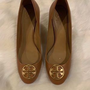 Tory Burch Tan Leather Wedge